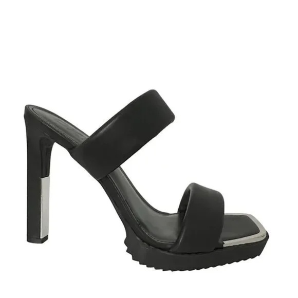 NEW DKNY Black Ralia Platform Double Padded Strap Slip On Heels size 6.5M - Picture 3 of 3